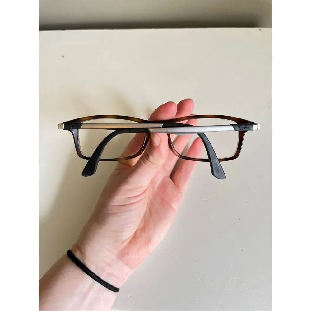 Ray-Ban RB7017 5200 Eyeglasses 54-17 Havana Rectangular Italy Frames - Picture 2 of 11